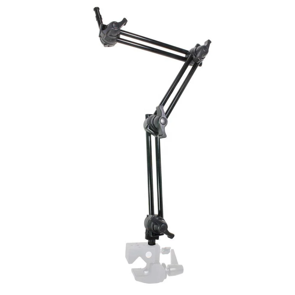 3 Section Double Articulated Adjustable Magic Arm Camera Mount Bracket, 5/8" Stud with 3/8" Screw Thread Hole
