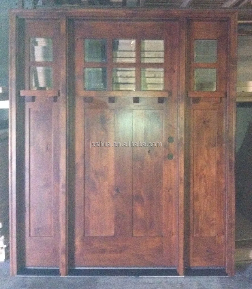 Wood French Exterior Door With Glass Trim