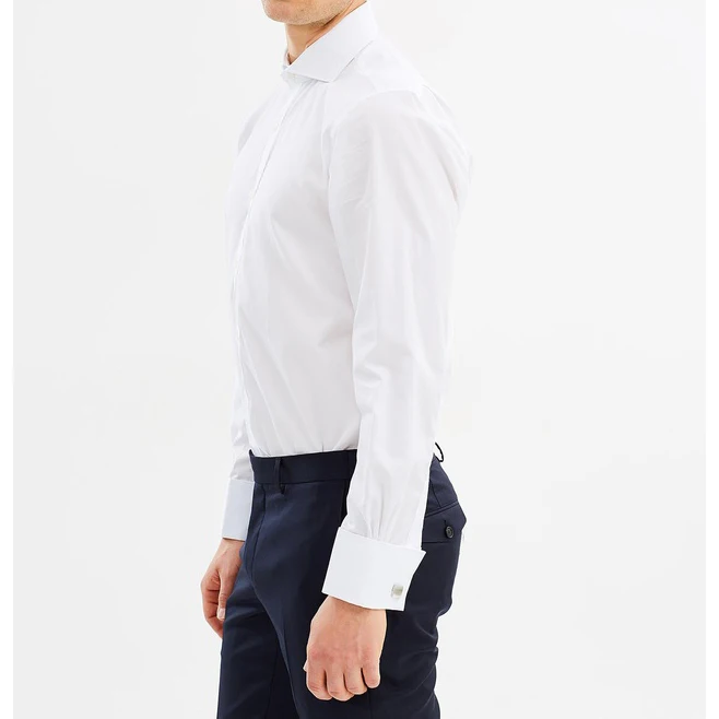 High quality bespoke pleat fronted wing collar men dress tuxedo shirt for men