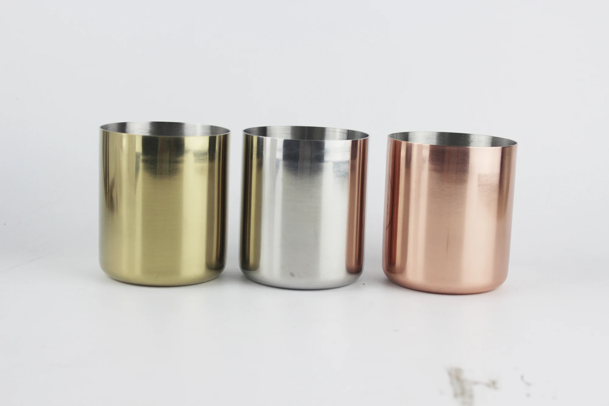 300ml Candle Jars wholesale Tea Light Holders in Copper plating Stainless Steel Candle Copper Mug For Soy Wax Candles