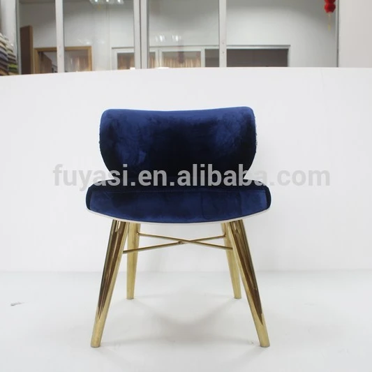 plating gold color stainless steel legs velvet upholstery dinning chair