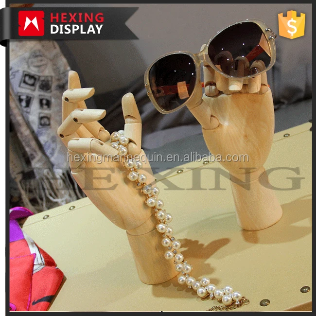 glove jewelry display flexible wood mannequin hand for sale