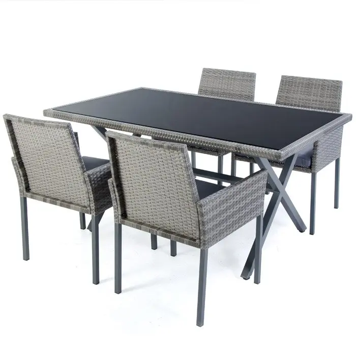 
Alliance Luxury Outdoor Rattan Chair Dinning Table Set 