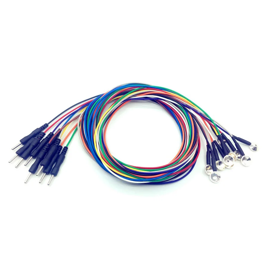 Medical accessories  solid silver cup electrode EEG cable