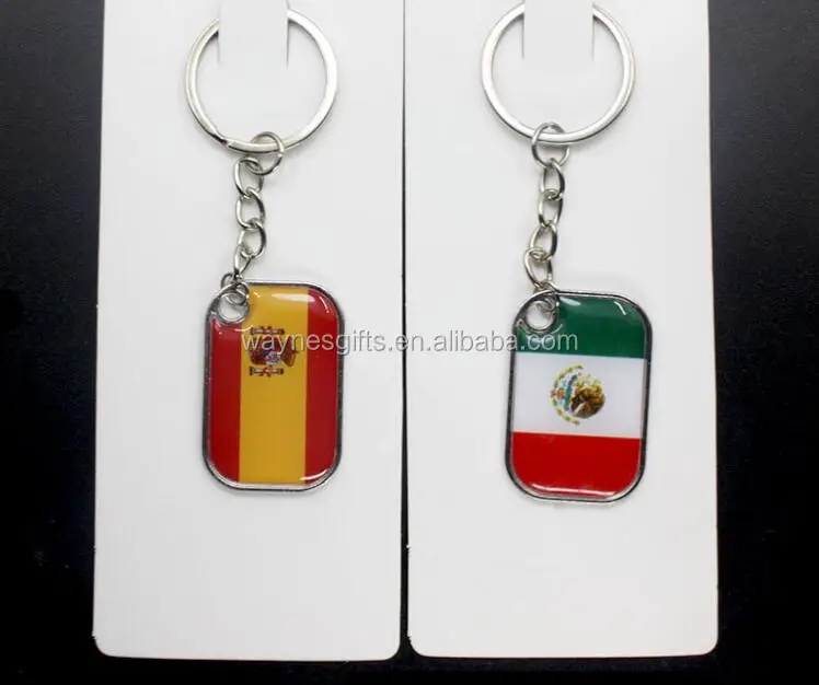 High Quality Custom Printing Football Fans gifts Cheering Mexico Flag Keychain