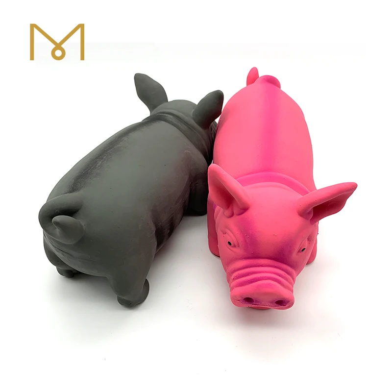 manufacturer wholesale squeak toys pig shaped soft latex rubber pig dog chew toy