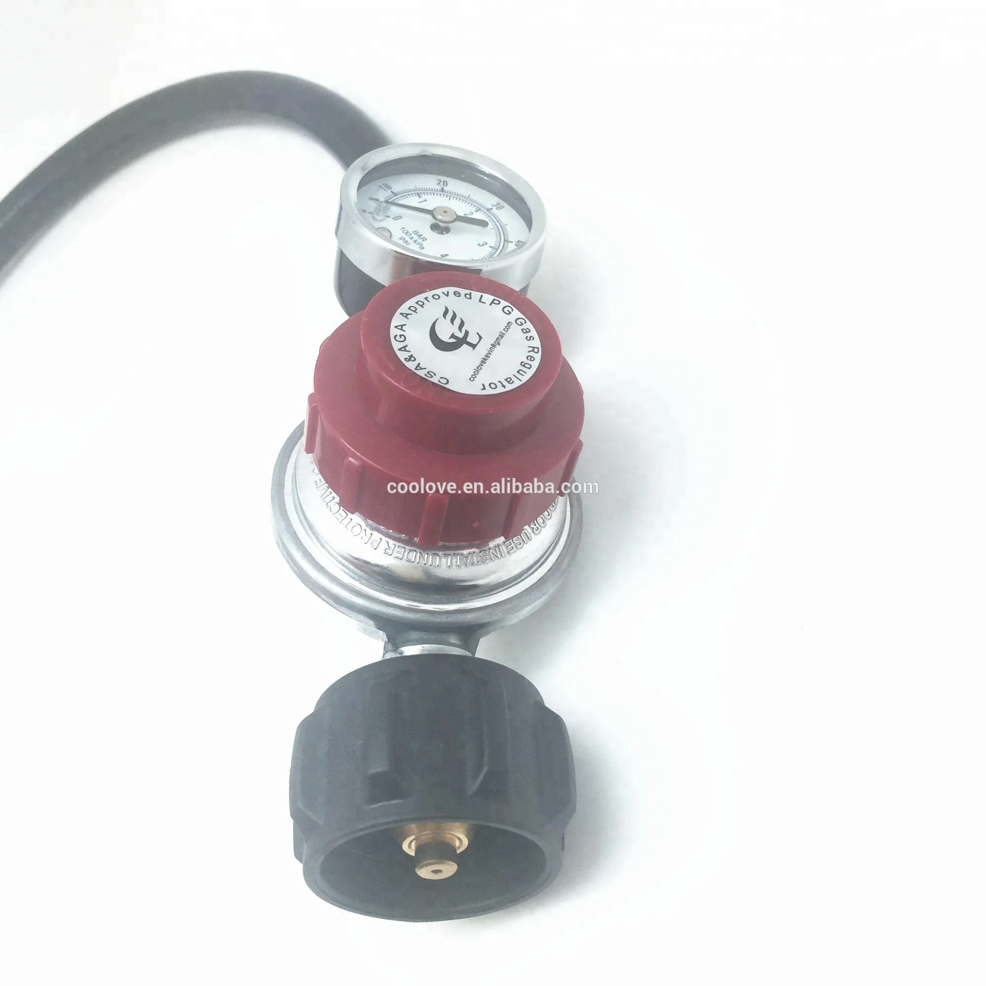 high pressure lp gas regulator with stainless steel braided hose