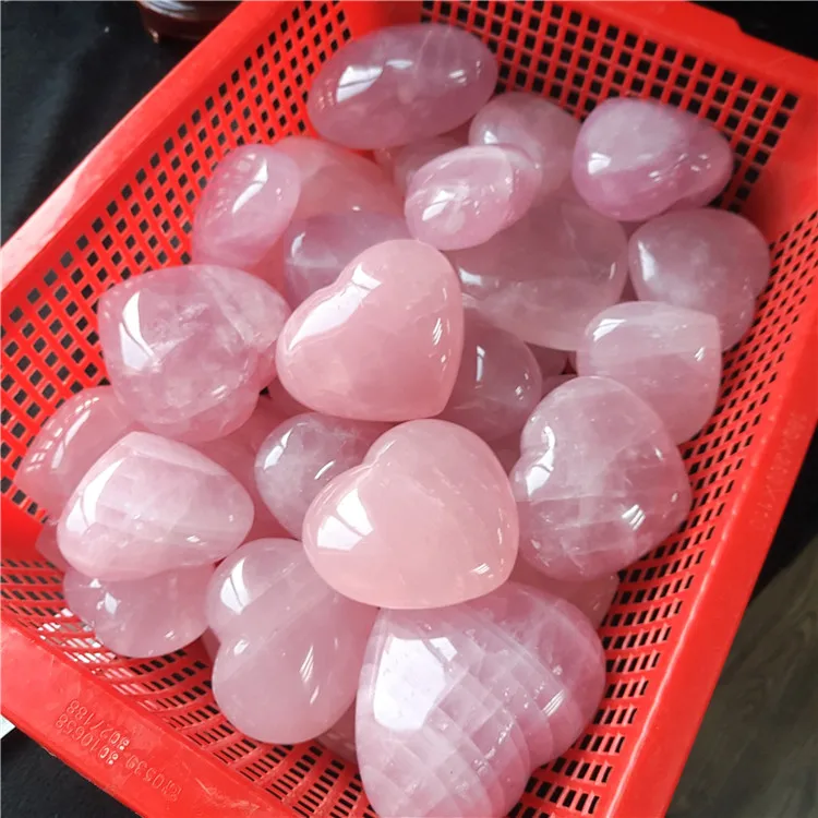 Хорошая форма Полированного Розового кристалла в форме сердца розового кварца в форме сердца для дешевой оптовой продажи