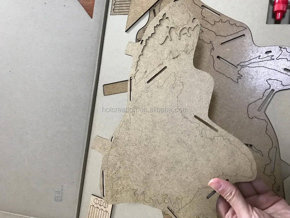 Wall Wood World Map For Decoration Murals With Stickers 39.3x23.6 Inches Eco-friendly Wooden Map Puzzle DIY Home Decoration