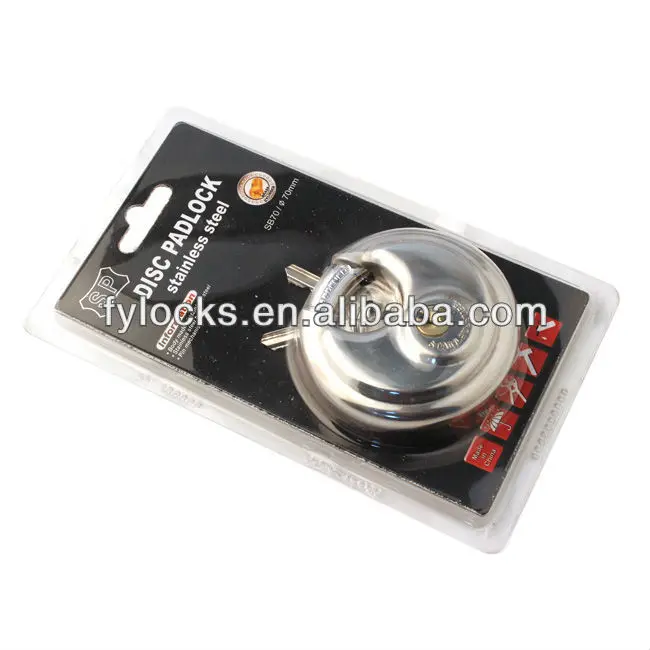 STAINLESS STEEL ROUND DISC LOCK, STAINLESS STEEL DISC PADLOCK IN STOCK