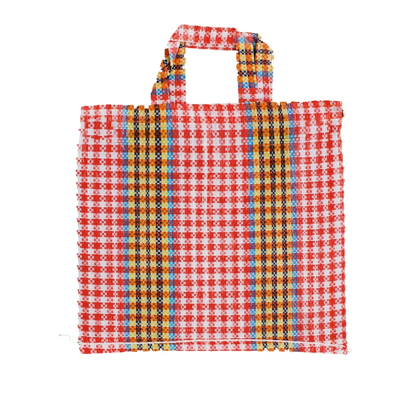 
Factory wholesale pp woven laminated colorful checkerboard bag with handle export to Peru, Africa 