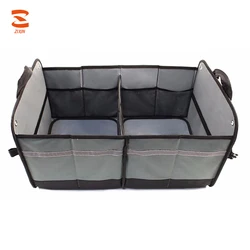 The Popular Car Trunk Organizer Foldable Storage Box with 12 Pockets and 2 Elastic Straps for SUV Vans Cars Trucks