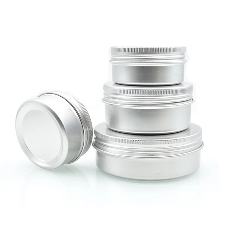 Round Cosmetic Metal Candle Container Aluminum Tin Jar For Lip Balm
