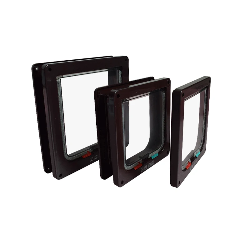 
Dropshipping Security Control 4 Way Safe Gate Doors Small Pet Doggie Kitten Dog Flap Cat Door 