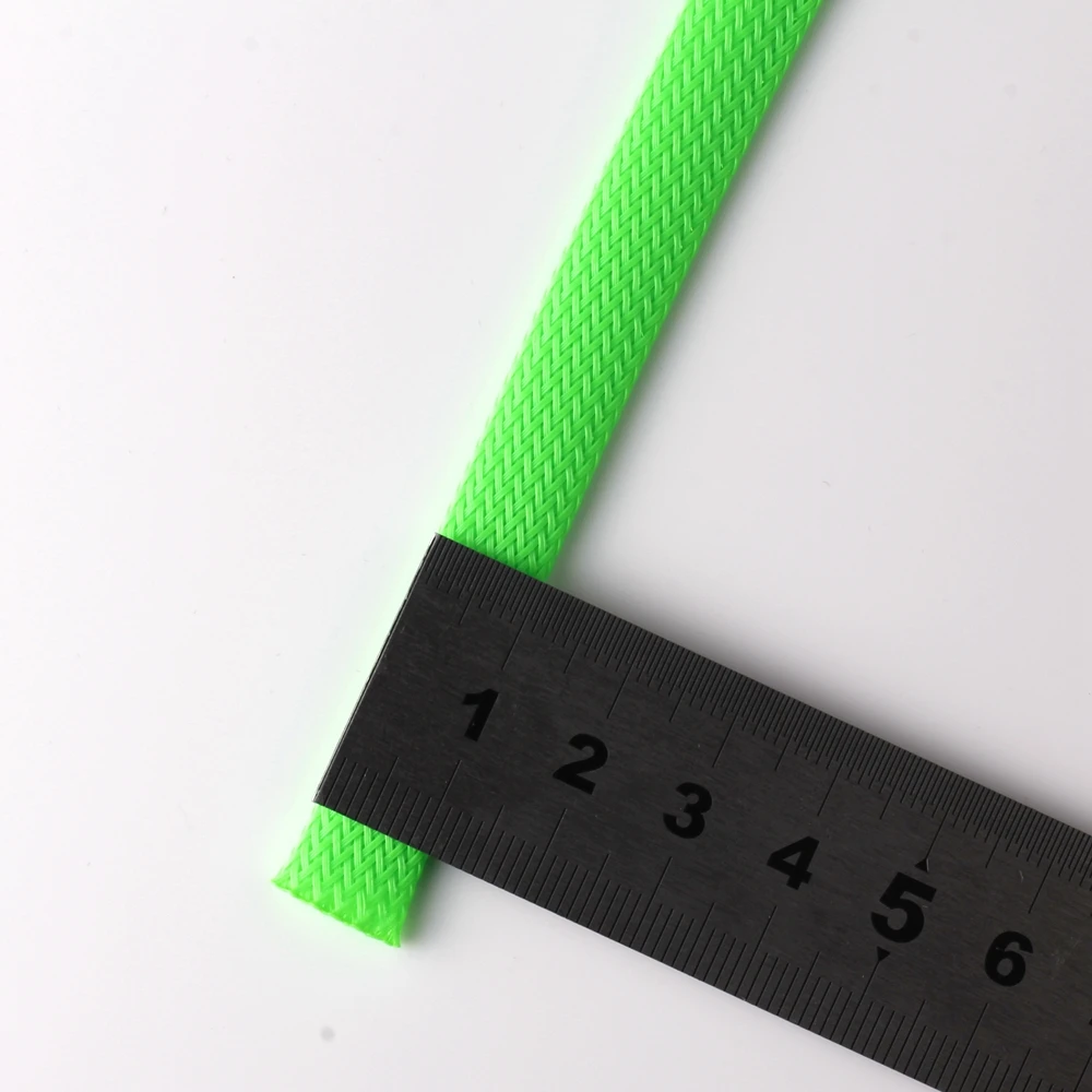 10.5mm green Flame Retardant Woven Woven Cable Braided Wrap