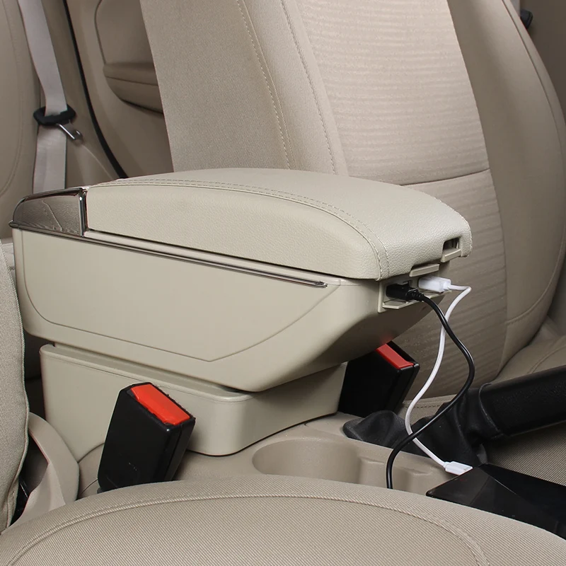 Car Accessories Interior Decoration armrest box central content storage box with USB charging for Nissan Kicks