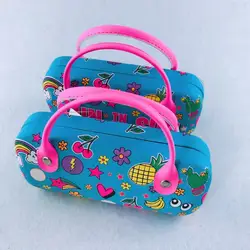 Wholesale Factory Directly Cute Cartoon Pu Leather Sunglasses Box High End Kids Glasses Case Box With Handle