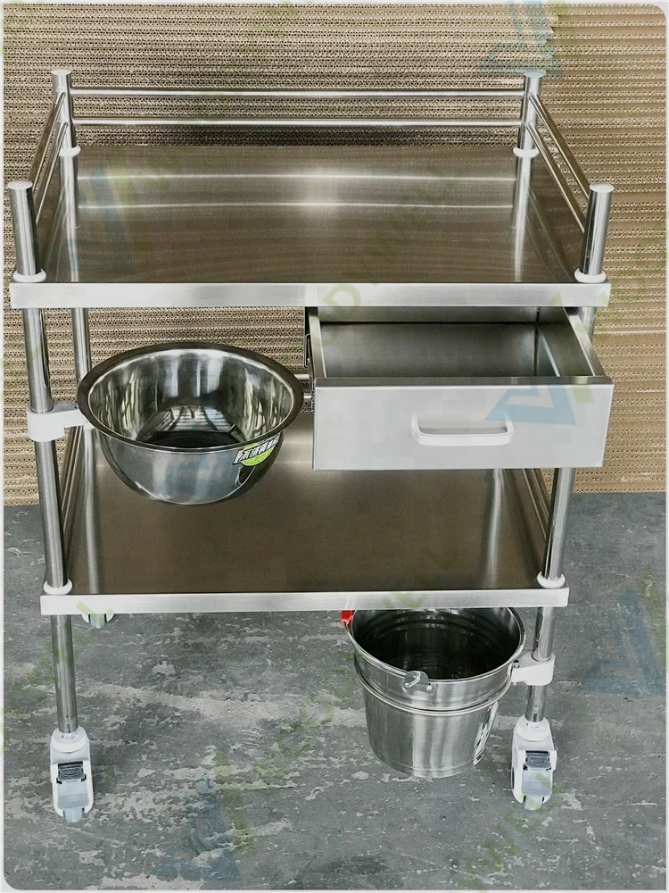 Factory Price WST1301 S.S Medical Dressing Trolley Customizable