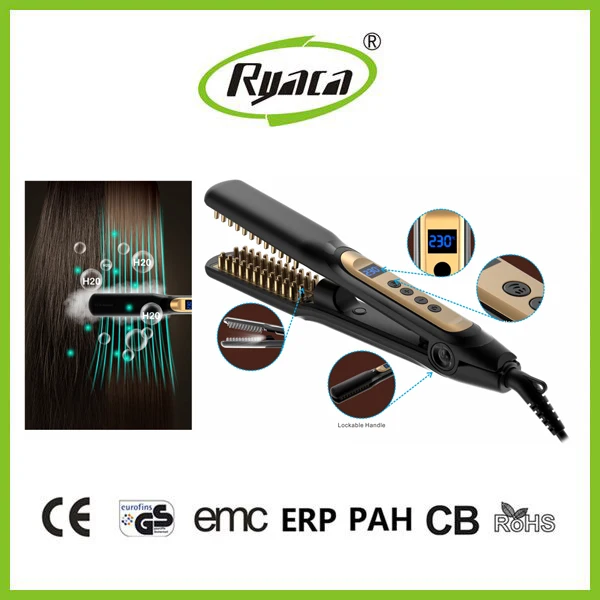 High quality ceramic coating steam LED digital hair straightener