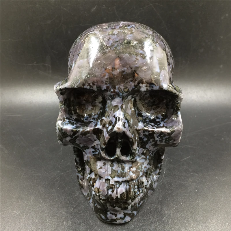 Wholesale Natural Gabbro Stone Skulls Mystic Merlinite Quartz Crystal Carving