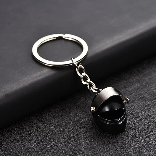 wholesale 4 colors  metal mini motorcycle drivers helmet keychain