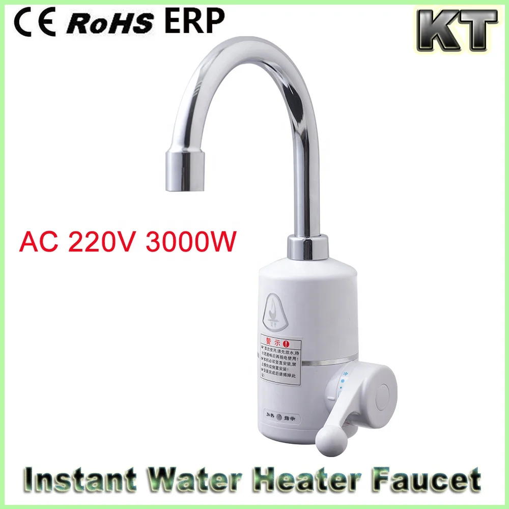 3000W EU Plug High Quality Tankless Instant Electric Hot Water Heater Faucet Kitchen Heating Tap Electric Water Faucet for Home