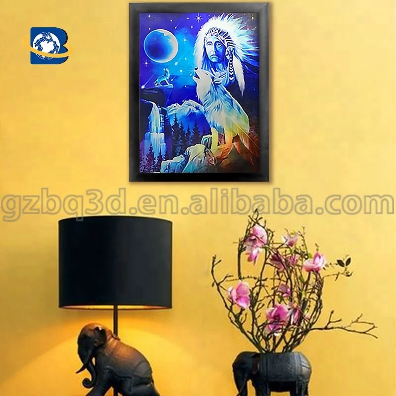 
Wholesale/Customized wolf 3d lenticular picture 3D flip printing 