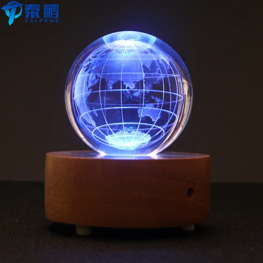 2022 New Crystal Earth Accept Customization 3d Laser Carved Globe Crystal Balls for Office Home Decoration Gifts
