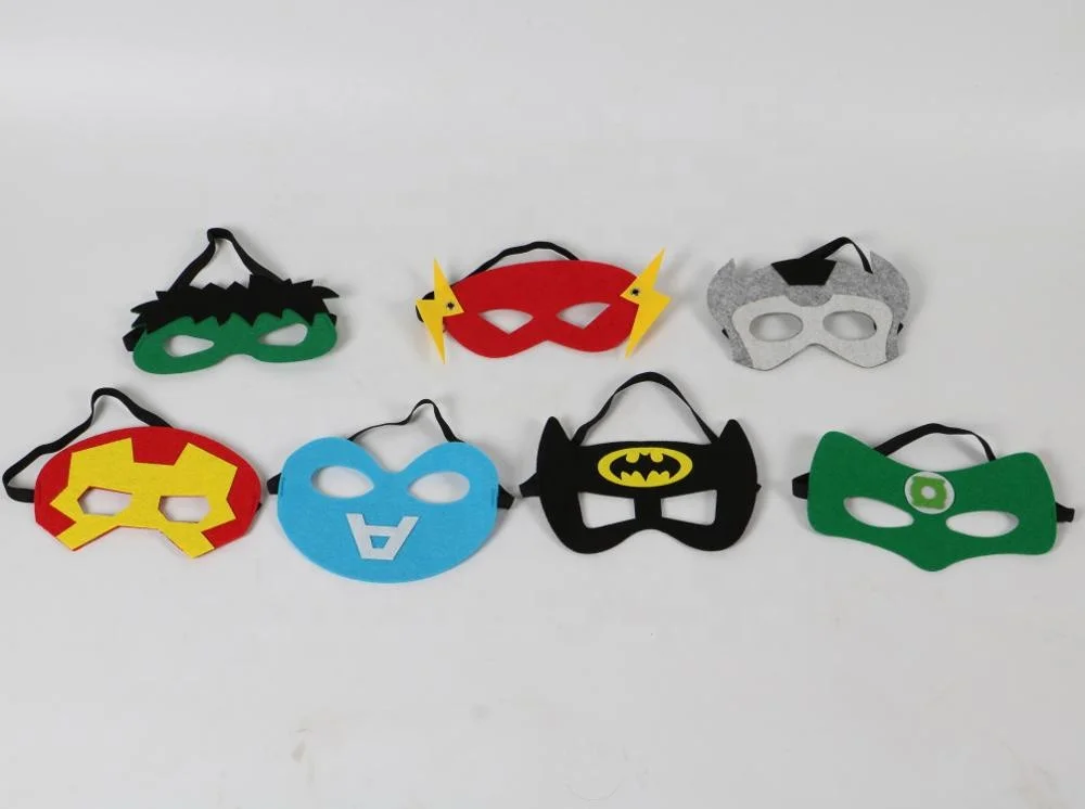 Halloween party favors superhero felt masks for kids