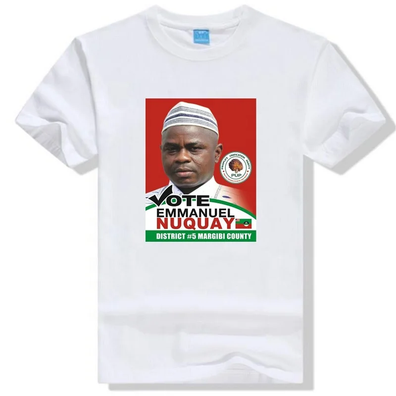 Wholesale 100% cotton plain white mens womens tshirt custom logo printed election promotional items