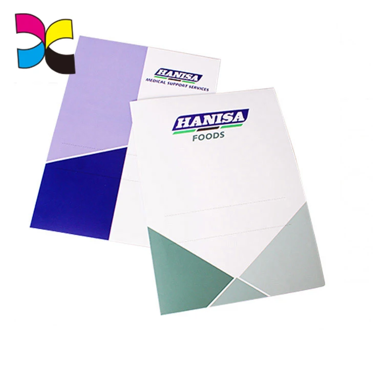 Папка для презентаций компании, бумажная папка, печать с разрезом для визитных карточек