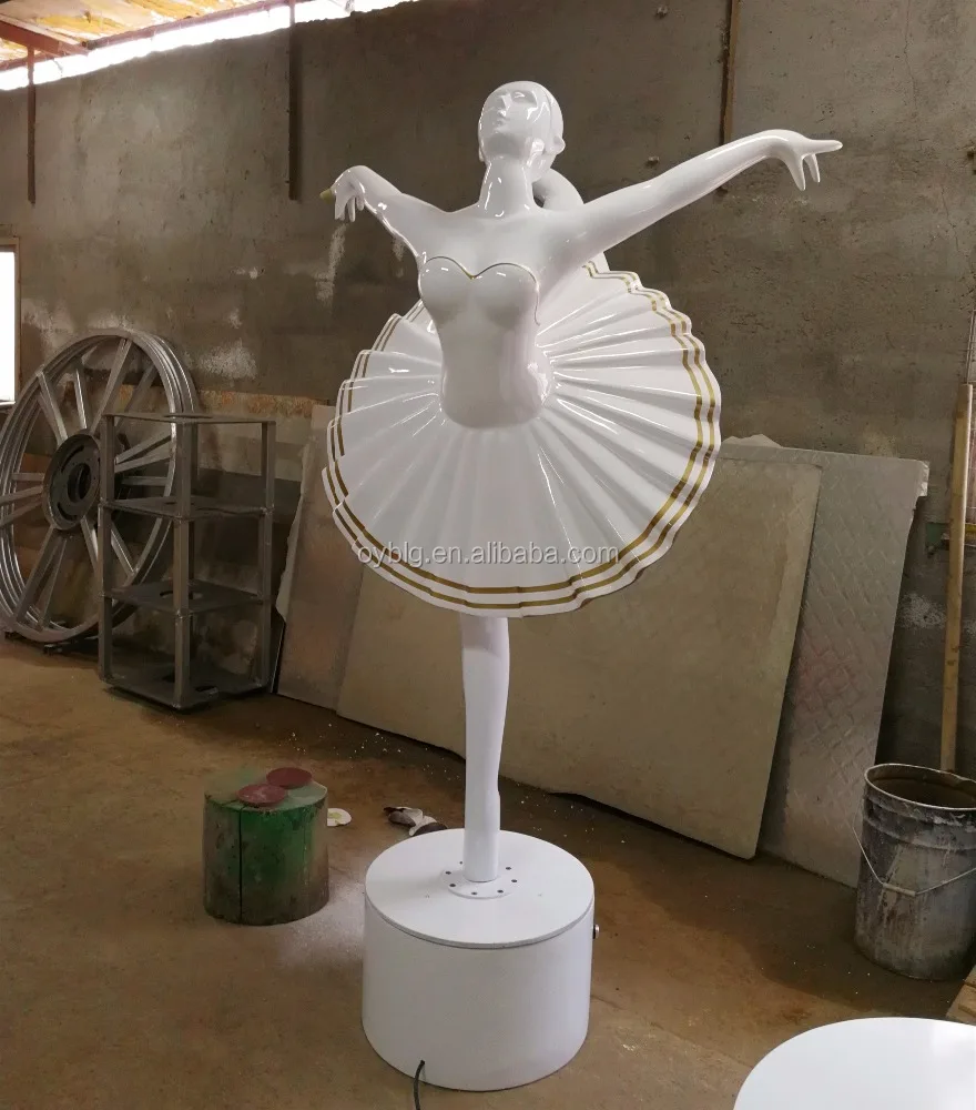 hand made high quality fiberglass rotary Dancing Girl Ballerina Sculpture