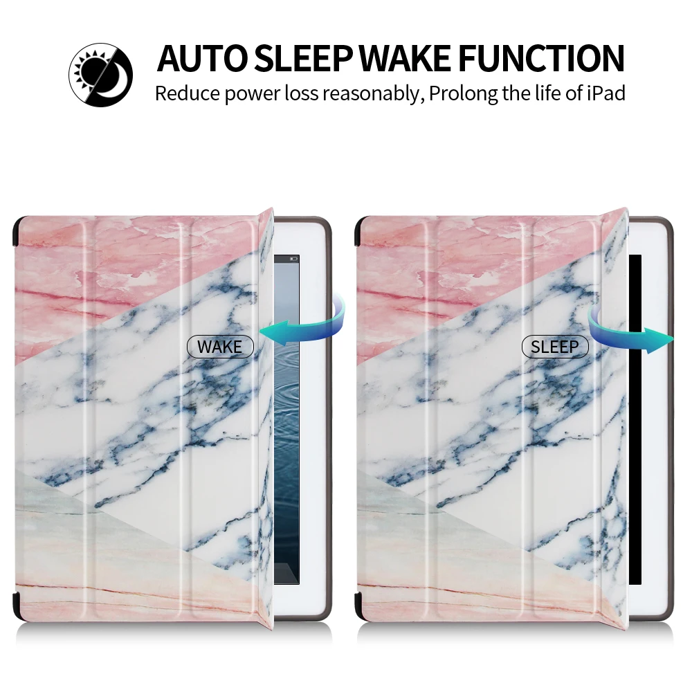 
Slim Smart Marble PU Leather Cover Case for iPad 2/3/4 