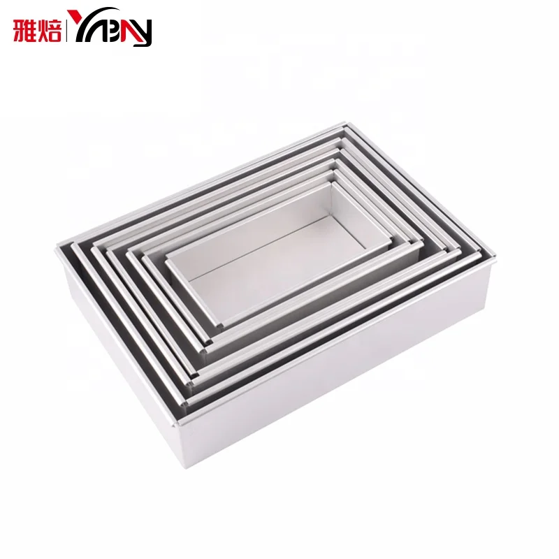 New arrival Removable Bottom 3D removable non-stick rectangle aluminum chiffon cake mold