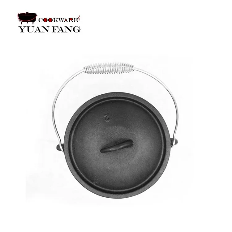 High Quality 11/14/24/26/30/32CM Camping Cookware Cast Iron Potjie South African Pot With Legs Cast Iron Cauldron