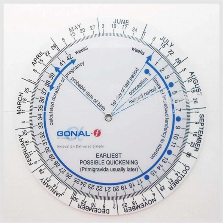 Customized Standard medical due date pregnancy calculator wheel