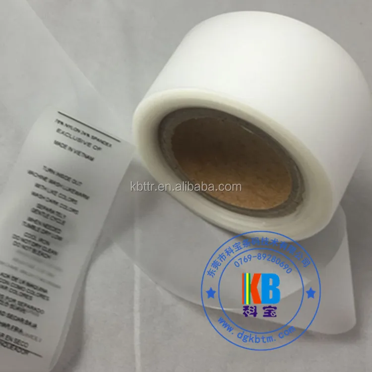 Transfer printing clothing swimwear garment  transparent tpu silicone transparent care label