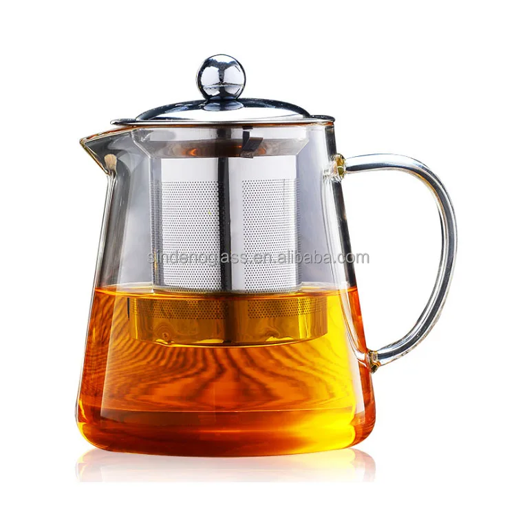 Stovetop Safe Glass Tea Kettle Turkish Glass Teapot With Stainless Steel infuser