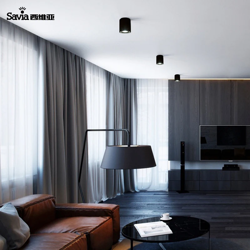 
Savia Modern Aluminum Ceiling Gu10 Spotlight Surface Mounted Waterproof Ip54 Led Downlight For High End Hotel Hallway/corridor 