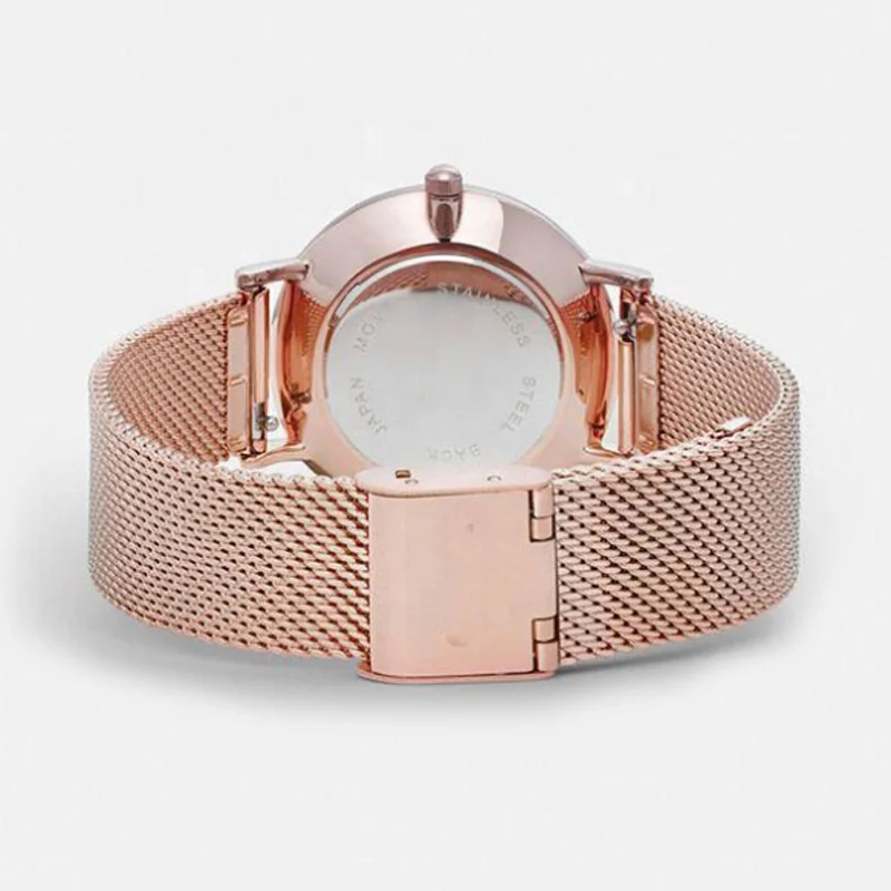 Customized brand stainless steel quartz wrist watch waterproof , IP plating steel waterproof wristwatch