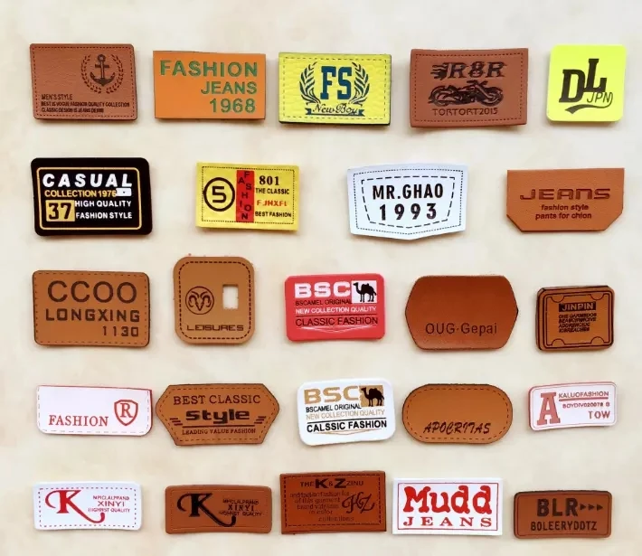 Fashion Design Custom Brand Name Logo Embossed Jeans PU Patch Labels and Patches for Jeans and Sofa