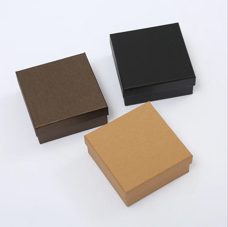 Wholesale Luxury Custom Logo Brown Kraft 2 piece rigid 1200gsm cardboard Paper Jewelry gift packaging Box with separate lid