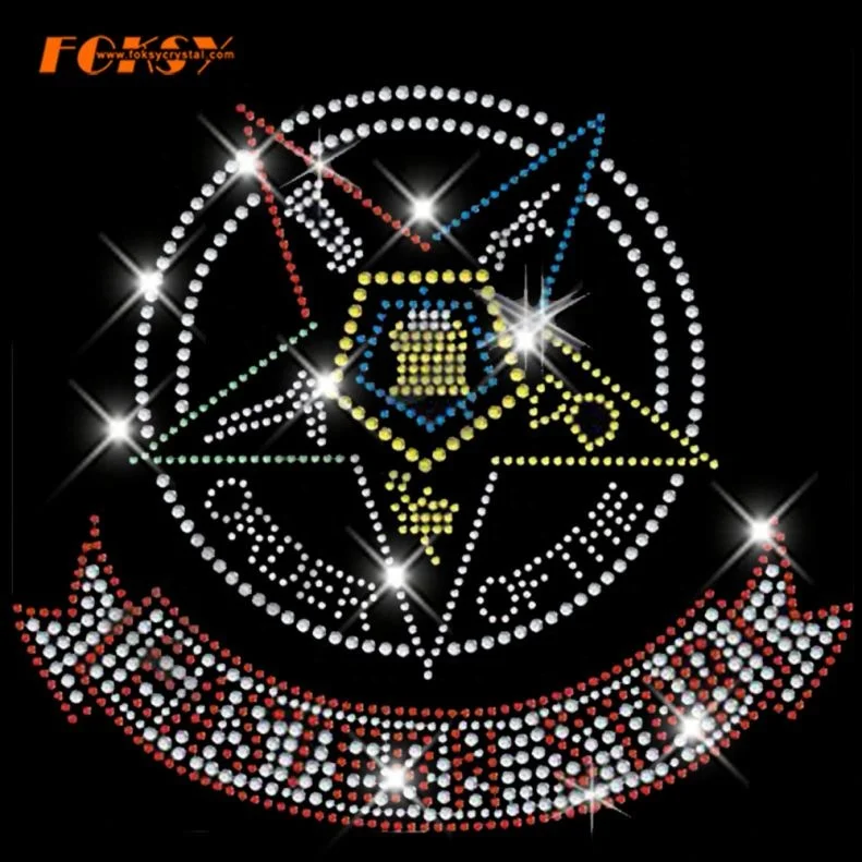 Eastern star letters alphabet OES hot fix rhinestone motif