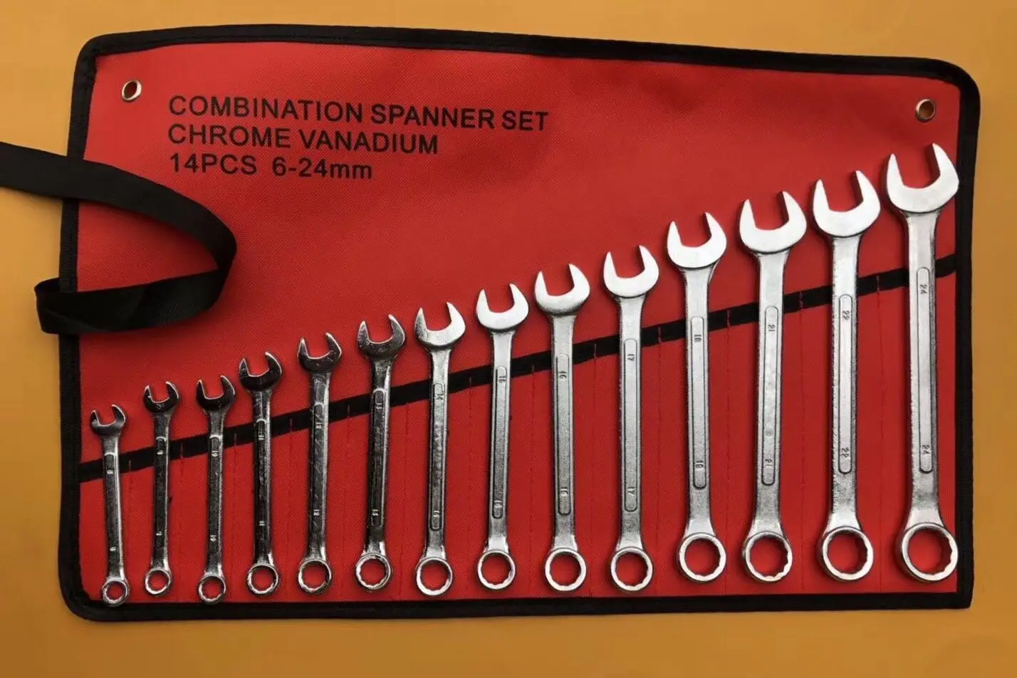 2023 New Combination Spanner Set Popular Crv 14 Pcs 8-24mm Nude Pcs