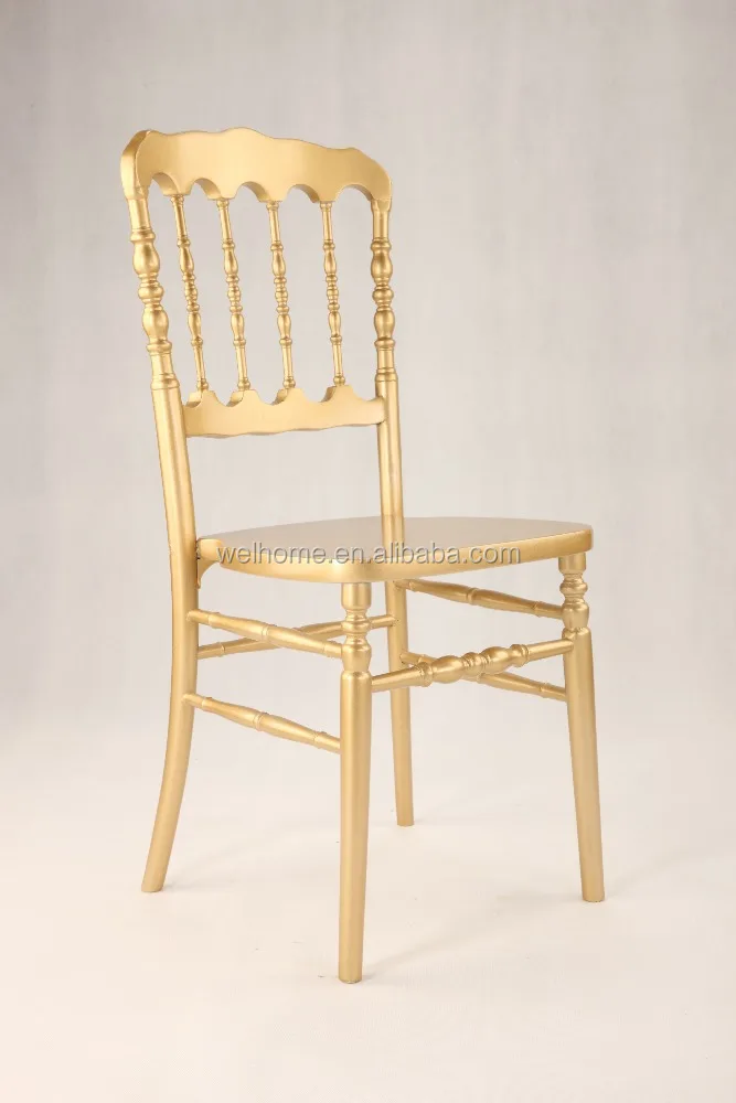 2017 hot sale gold napoleon chairs wood dining chair for weddings, events