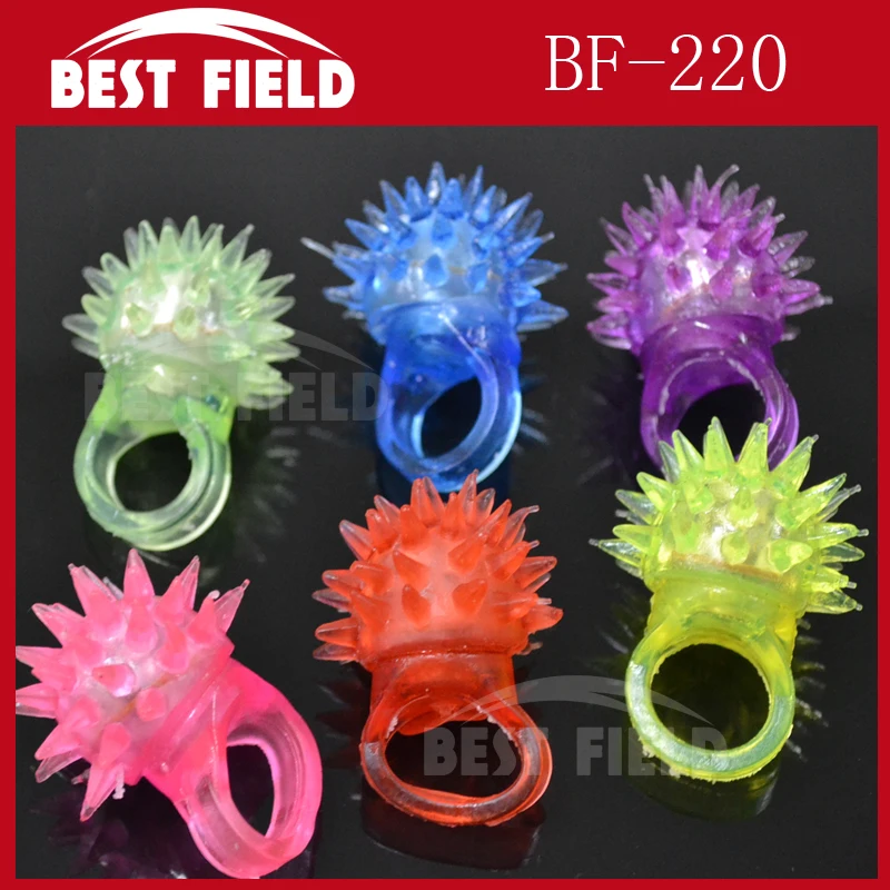 led flashing spike jelly ring Party finger light up ring for party