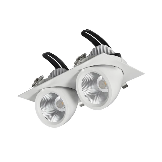 
Square rectangular gimbal led downlight recessed ceiling grid lamps 2*30W 3*30W 