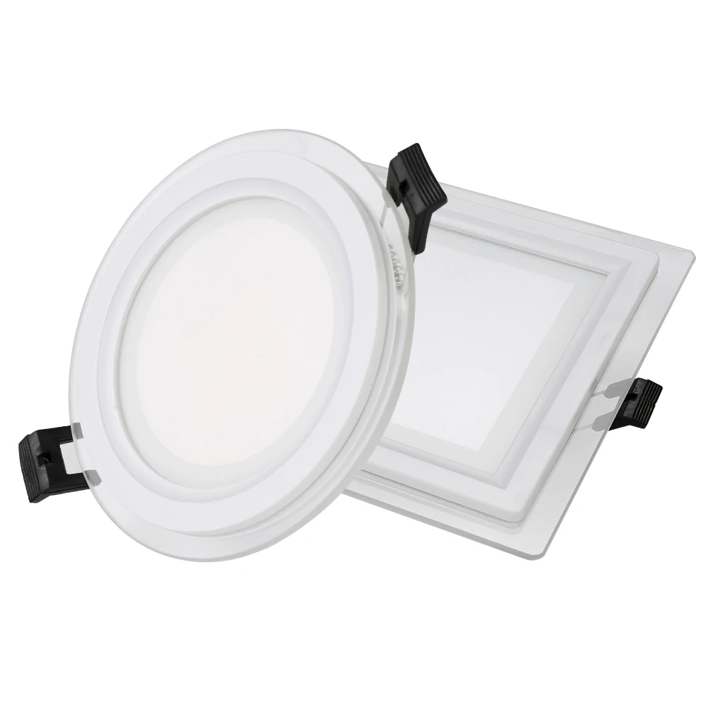 5w 12w 18w 25w round square recessed 3 colors cob led light glass panel price