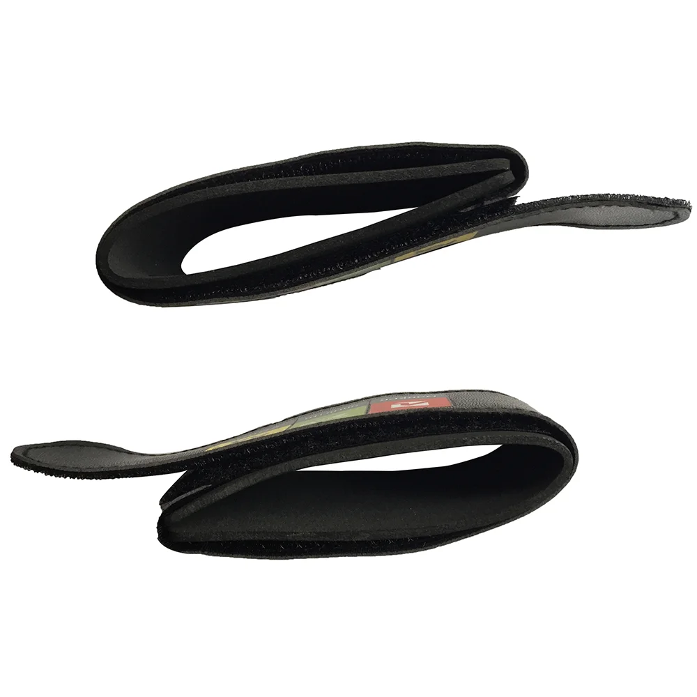 Custom alpine cross country leather ski straps with hook and loop