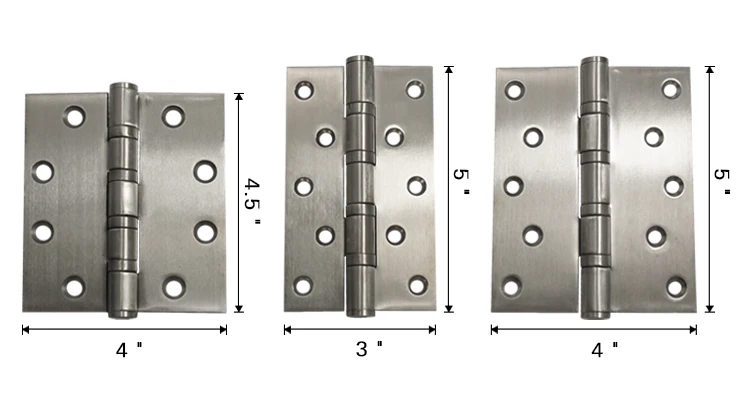 Ball Bearing Door Fixed Hinge  Hyland OEM Black Painting Stainless Steel Material 4 Inches , Heavy Duty Wooden Door Flat Hinge